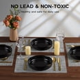 thumbnail image 6 of Vesteel Pasta Bowls Set of 4, 32oz Stoneware Salad Bowl, Large Dinner Bowls for Eating Serving Soup Noodle Pasta, Microwave & Dishwasher Safe, Matte Black, 6 of 8