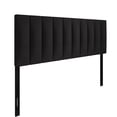 thumbnail image 4 of Home Design Dennis Queen Upholstered Headboard with Vertical Channel Design, Adjustable Height, Black, 4 of 8