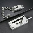 thumbnail image 4 of Huanledash 1 Set Door Lock Chain High Hardness Thicken Stainless Steel Anti-theft Slide Bolt Latch for Home Hotel, 4 of 8