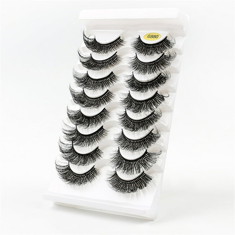 Lashes Minks Eye 8D Volume Pack 8 Thick Eyelashes Cat Eye False Pairs Lashes Dramatic Lashs Long Wispy Multipacks Fluffys Eyelashes Eyelashes 25mm