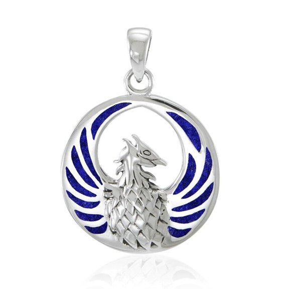Rising Phoenix 925 Sterling Silver Pendant Choice of Gemstone Fine Jewelry