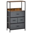 thumbnail image 1 of HOMCOM Coffre de Rangement avec 4 Bacs en Tissu pour Salon et Entrée, Noir, 1 of 10