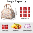 thumbnail image 4 of Boho Mushroom Lunch Bag - Whimsical Fungi & Wildflowers Print Insulated Tote, Cottagecore Aesthetic Reusable Cooler (Magical Forest Design), 4 of 4