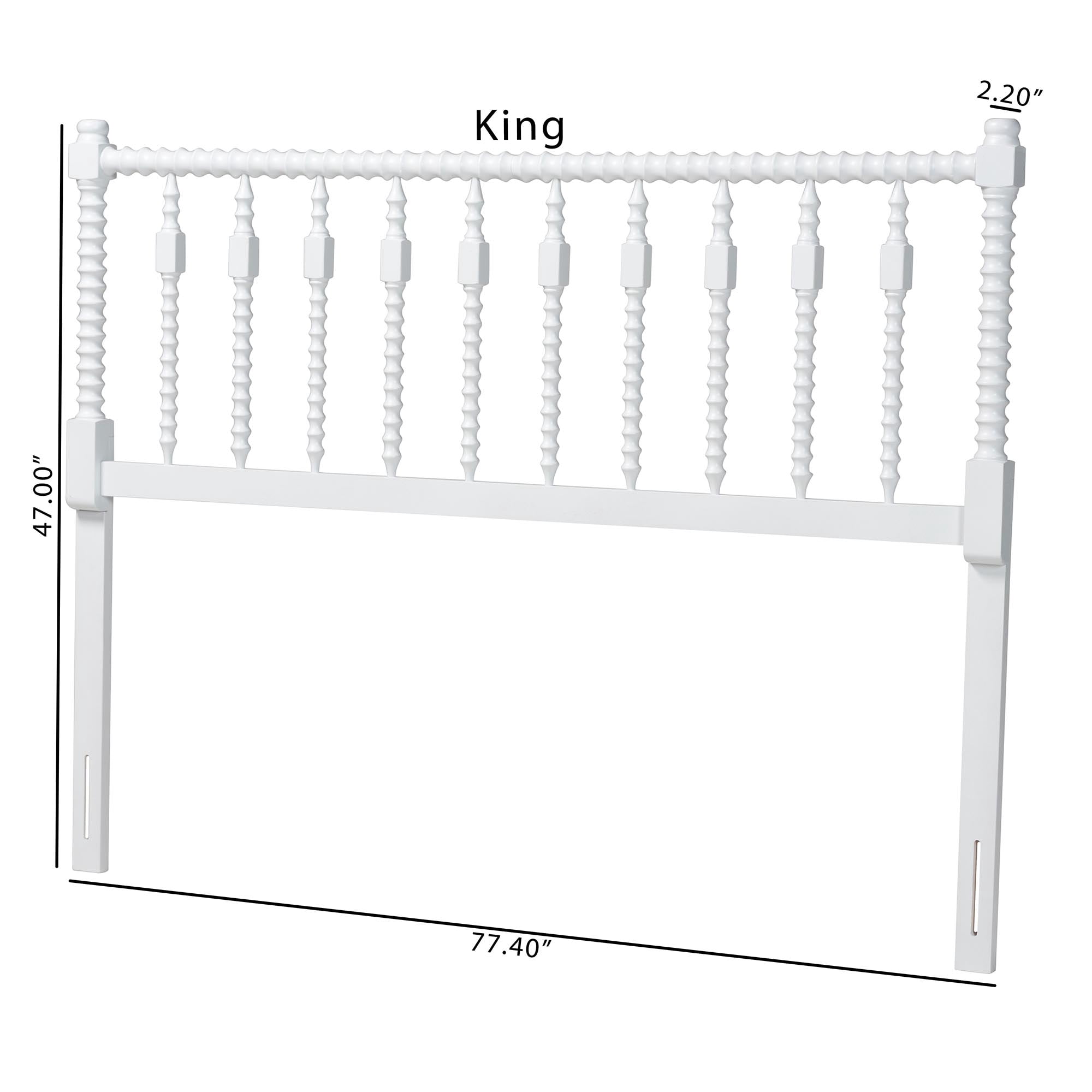Baxton Studio Juliette Traditional Headboard, King, White
