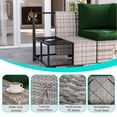 thumbnail image 2 of 6-Piece Outdoor Patio Furniture Set, PE Wicker Rattan Sectional Sofa Conversation Set with Tempered Glass Table & Thick Cushions - All-Weather Garden, Backyard Furniture,Dark Green, 2 of 6