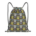 thumbnail image 1 of Easygdp Sugar Skulls Print Drawstring Backpack, Beach Sackpack, Travel Sackpack Lightweight for Sports, Gym, Travel, Swimming-Small, 1 of 6