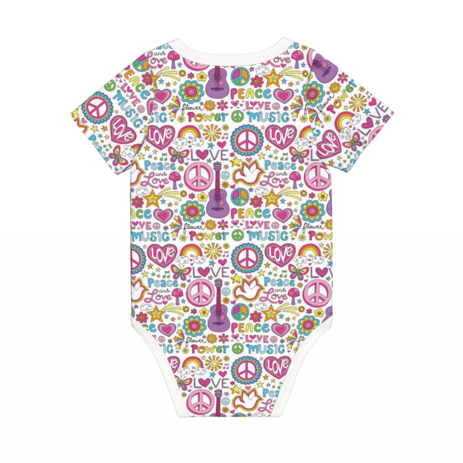 thumbnail image 2 of Rocae Peace Love and Dove Flower Power for Baby Climbing Clothes Soft Baby Romper for Active Infants Comfortable and Breathable Crawling Jumpsuit Unisex Baby Outfit 18 Months, 2 of 8