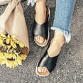thumbnail image 3 of Sandales Compensées Espadrilles Plateforme Croisée pour Femmes Chaussures d'Été, 3 of 3