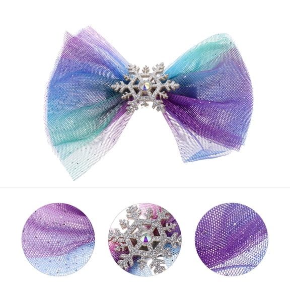 LOLIPPYY 4-Pack Bow Knot Christmas Hair Clips with Snowflake Hairpins, Pretty Hair Accessories in Assorted Colors