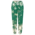 thumbnail image 4 of Fiaer Christmas Sweatpants Women Shine Snowflake Printed Trendy Holiday Pants Plus Size Casual Comfy Xmas Trousers with Pocket Green XXL, 4 of 5