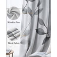 thumbnail image 3 of Gray Leaves Blackout Curtains for Bedroom Living Room Darkening Curtains 63 Inches Long Spring Rustic Branches Botanical Window Curtain 2 Panels Set Insulated Window Treatment Grommet Drapes 52"x63", 3 of 9