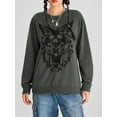 thumbnail image 4 of Musuos  Women Sweatshirt, Long Sleeve Crew Neck Butterfly Skull Print Hoodie Pullover Casual Tops, 4 of 10
