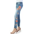 thumbnail image 1 of Grace in LA Women's Floral Embroidered Skinny Jeans Indigo 30, 1 of 3