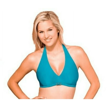 Panache BLUE Halter Illusion Bikini Swim Top, US 38DD/E, UK 38DD