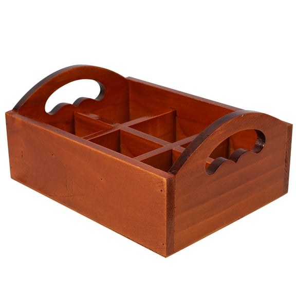 HEATSHAKING Storage Case With Dividers 1Pack Wooden For Tea Bags And Condiment Organizer