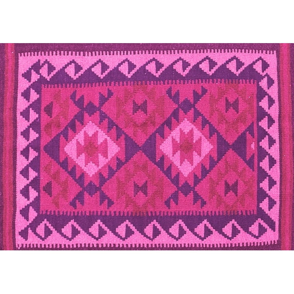 Ahgly Company Indoor Rectangle Oriental Pink Traditional Area Rugs, 2' x 4'