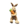 thumbnail image 2 of Beautynvta Easter Plush Toy, Brown Bunny Stuffed Animal, Adorable Cartoon Rabbit Plush Toy Holding Carrot, Bunny Doll Gift for Boys Girls Kids, 2 of 7