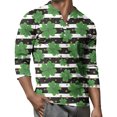 thumbnail image 4 of Men's St. Patrick's Day Henley Shirt Long Sleeve Clover Print Casual Pullover Top, 4 of 7