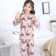 thumbnail image 4 of Conjunto de pijamas de verano para niños y niñas, ropa de casa con dibujos animados, 4 of 4