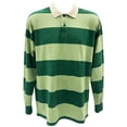 thumbnail image 5 of Steve Green Striped Long Sleeve Polo Shirt - Mens XL, 5 of 8