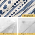 thumbnail image 4 of No Hook Shower Curtain with Snap in Liner, Modern Geometric Blue Stripe Dot Waterproof Bath Curtain Double Layers with See Through Top Window, Abstract Line Graffiti Beige Shower Curtains 72x84in, 4 of 9