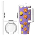 thumbnail image 4 of Daiia Yellow Lemon And Orange Printed 40 oz Tumbler with Handle,Ice Bully Insulated Tumbler 2 in 1 Lid Insulated Water Bottle Stainless Steel Travel Coffee Mug, 4 of 8