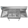 thumbnail image 4 of KoolMore 54 in. Three Compartment Stainless Steel Commercial Sink with Drainboards, Bowl Size 10"x 14"x 10", 4 of 9