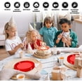 thumbnail image 4 of CC-SLZP 120 Pcs Assiettes en Plastique Rouges, Assiettes Jetables de 9 Pouces pour Fête Ensembles de Vaisselle en Plastique Robustes pour Mariage Pâques Pique-Nique BBQ (Rouge, 9 Pouces), 4 of 7