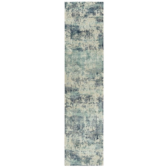 Alora Decor Glamour 2'7" x 9'6" Gray/Teal/Gray/Rust/Blue Power-Loomed Area Rug