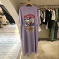 thumbnail image 1 of Korean Designer Brand Trend Summer New Women Dress Mickey Mouse Cartoon Loose Short-sleeved Over-the-knee Long T-shirt SkirtXXL Gao Jinjia LED, 1 of 2