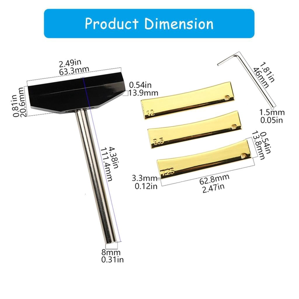 Yihuala Electroplated Guitar Fret Press Set with Grooved Inserts and Wrench Fret Insert Set for Stable String Alignment