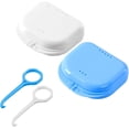 thumbnail image 1 of 2 Pcs Étui de Prothèse Dentaire Conteneur de Protection Buccale Boîte de Rétention Orthodontique avec Évent Support de Protection Buccale Boîte de Rangement pour Aligneur Invisible (Bleu+blanc), 1 of 7