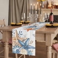 thumbnail image 2 of Table Runners 120 Inches Long Dress Scarves, Orange Blue Starfish Coastal Farmhouse Coffee/Dining/Kitchen Table Runner for Living Room, Summer Beach Eucalyptus Retro 13x120 Inch, 2 of 9