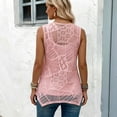 thumbnail image 4 of Glisme Shirts for Women Solid Color Sleeveless Crew Neck Tees Summer Lightweight Women Tops Size XL Red, 4 of 6