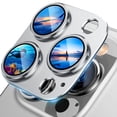 thumbnail image 2 of Premium Silver Lens Protector Aluminum Alloy Camera Guard for iPhone 13 Pro/Max, 2 of 8