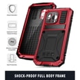 thumbnail image 4 of Dteck Full Body Protection Case for iPhone 16 Pro Max,Aluminum Military Grade Rugged Case with Stand Built-in Screen Protector Shockproof Kickstand Cover for iPhone 16 Pro Max,Red, 4 of 8