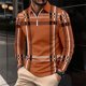 thumbnail image 1 of Blusa y camisa de manga larga con cuello vuelto para hombre, informal, con estampado, de manga larga, con solapa y media cremallera, deportiva, de poliéster., 1 of 3