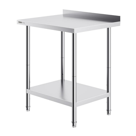 Stainless Steel Work Table 24x30x36 Inch - Commercial Food Prep Table - Heavy Duty Metal Worktable with Adjustable Shelves for Restaurant, Kitchen, Garage