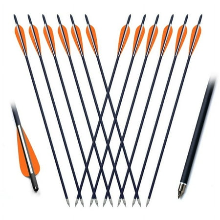 12Pcs 20 Inches Archery carbon Arrows with Feather Crossbow bolt Arrowhead for Hunting
