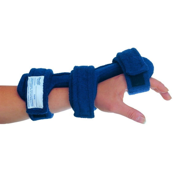 ComfySplintsâ„¢ Dorsal Hand Orthosis, Adult Left, Terry Cloth - Dark Blue