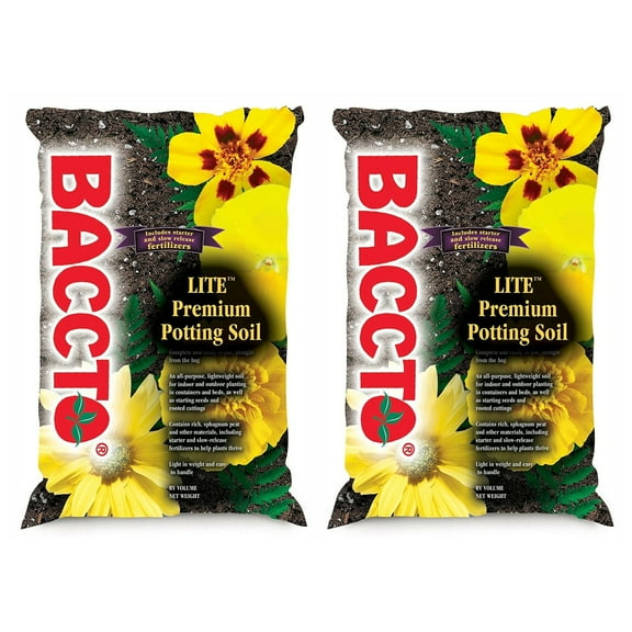 Michigan Peat Baccto Lite Premium Outdoor Potting Soil, 20 Quart (2 Pack)
