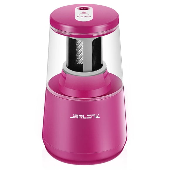 Sacapuntas eléctrico JARLINK con parada automática, para lápices de 6 a 8 mm, rosa