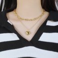 thumbnail image 2 of Cadenas con colgantes para mujer, collar para mujer, cadena en capas con colgante de corazón, perfecto como regalo, acero inoxidable, 2 of 5