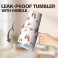 thumbnail image 5 of 20oz Whimsical Chicken Tumbler with Handle Elegant Birthday Christmas Gift for Chicken Fans Women Men Insulated Travel Mug Cup Holder Friendly Durable Build Hot Chocolate Cold Soda Daily Use, 5 of 6