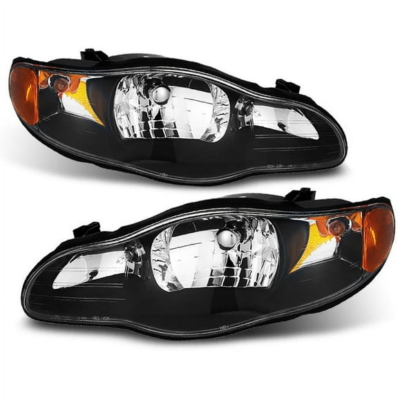AKKON - For Chevy Monte Carlo Amber Black Replacement Headlights Driver/Passenger Head Lamps Pair New