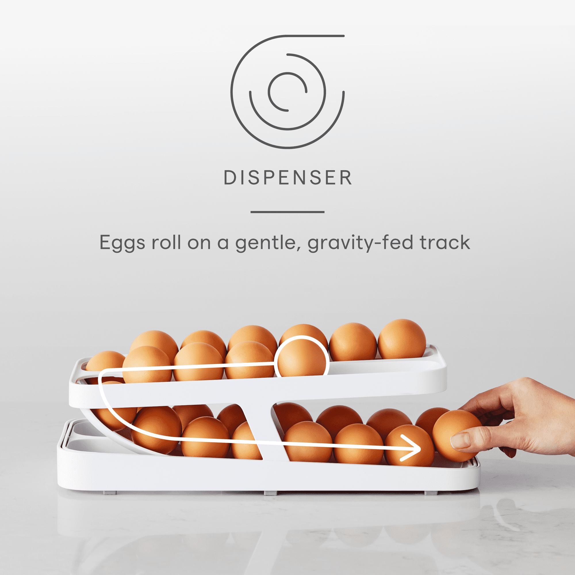 YouCopia RollDown Egg Dispenser, Double Track