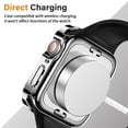 thumbnail image 6 of Apple Watch Case, 2 in 1 Case Compatible with Apple Watch Series 8 Series 7 41mm with Built-in Screen Protector, Straight Edge Hard PC Full Body Protective Cover for iWatch 41mm, Silver, 6 of 8