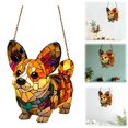 thumbnail image 1 of 2D Acrylic Dog Art Color Pendant Hanging Corgi Dog//French//window Decoration Suitable For Dog Lovers, 1 of 9