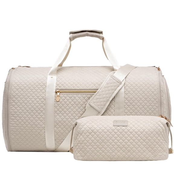 LONG VACATION Garment Bag Carry On Convertible Travel Duffel Bag with Shoe Pouch Weekender Bag for Women Men 2 in 1 Hanging Suit Bag with Shoulder Strap Business Travel Bag