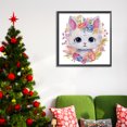 thumbnail image 3 of 5D DIY parcial especial en forma de taladro diamante pintura flor gato kit decoración 30x30cm, 3 of 9